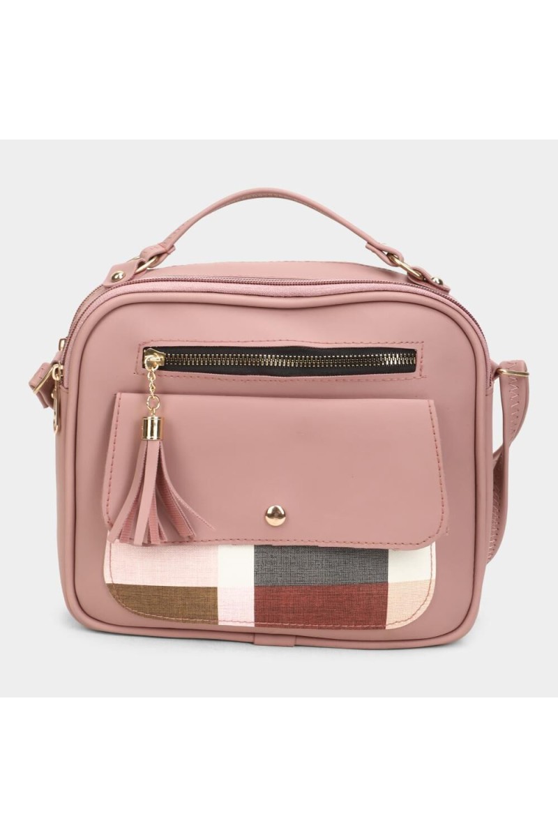 Lucky Charm                         Women's Pink Polyurethane Sling Bag