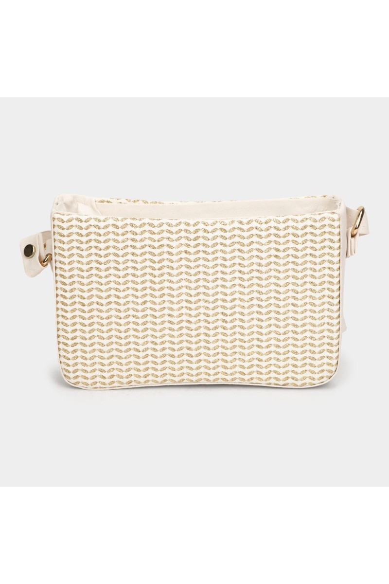 Lucky Charm                         Women's White Polyurethane Sling Bag