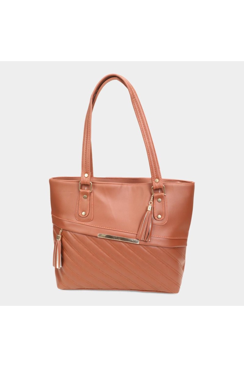 Lucky Charm                         Women's Tan Polyurethane Tote Bag