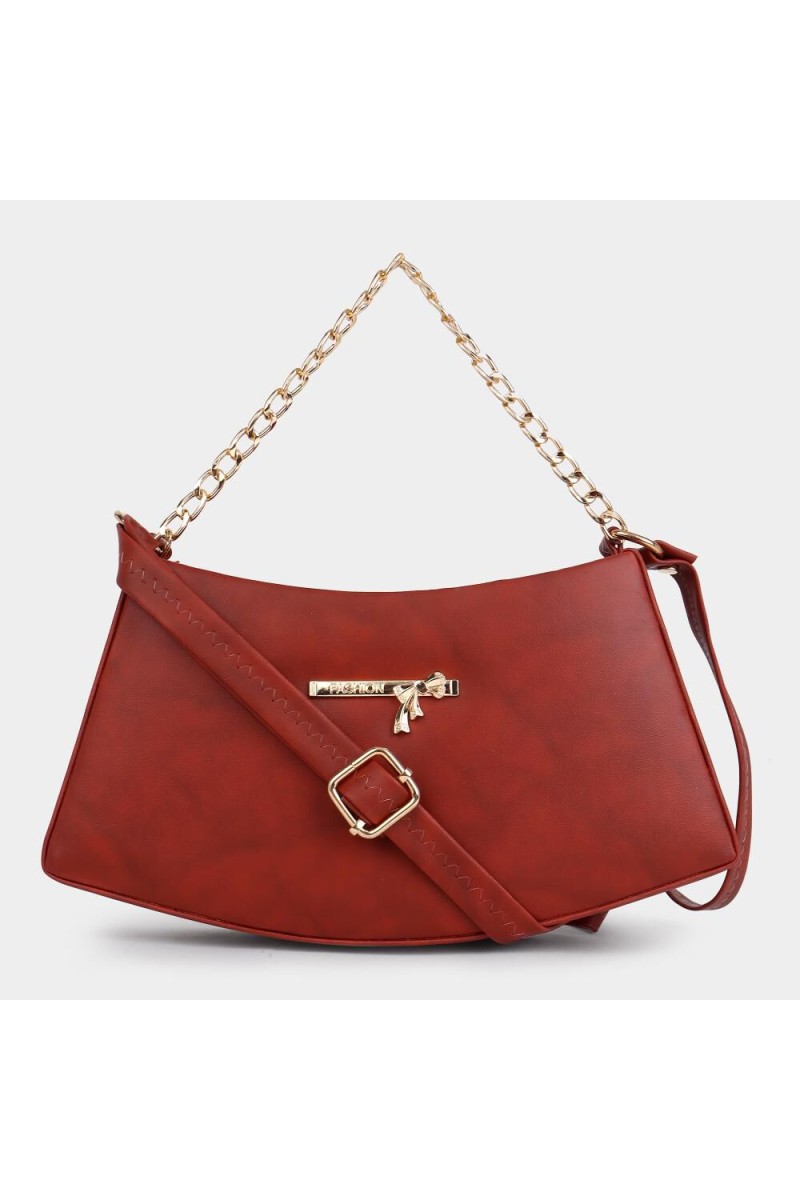 Lucky Charm                         Women's Maroon Polyurethane Sling Bag