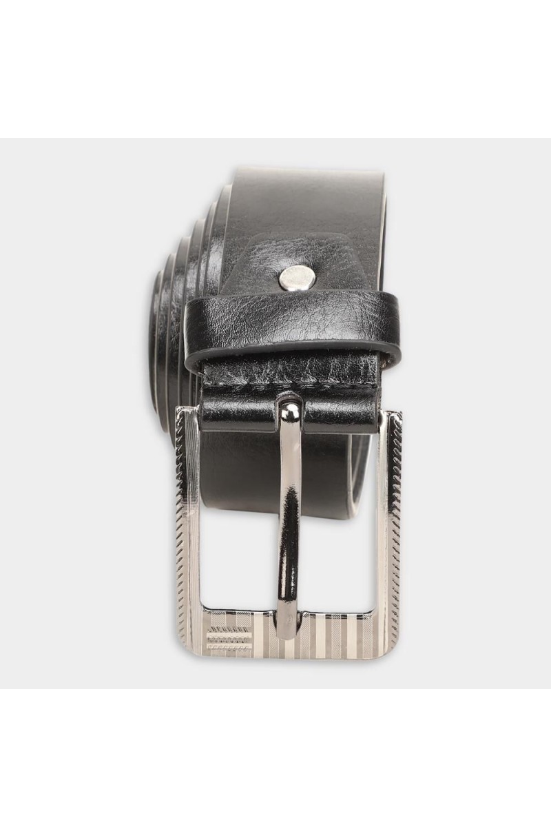 Black Tie                         Men's Black Polyurethane Formal Belt