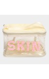 Lucky Charm Women's Beige Polyurethane Makeup Bag Lucky Charm Women's Beige Polyurethane Makeup Bag