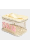 Lucky Charm Women's Beige Polyurethane Makeup Bag Lucky Charm Women's Beige Polyurethane Makeup Bag