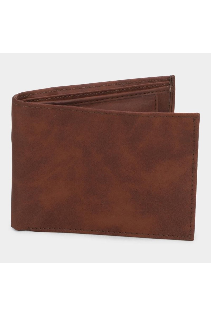 Black Tie                         Men's Brown Polyurethane Wallet
