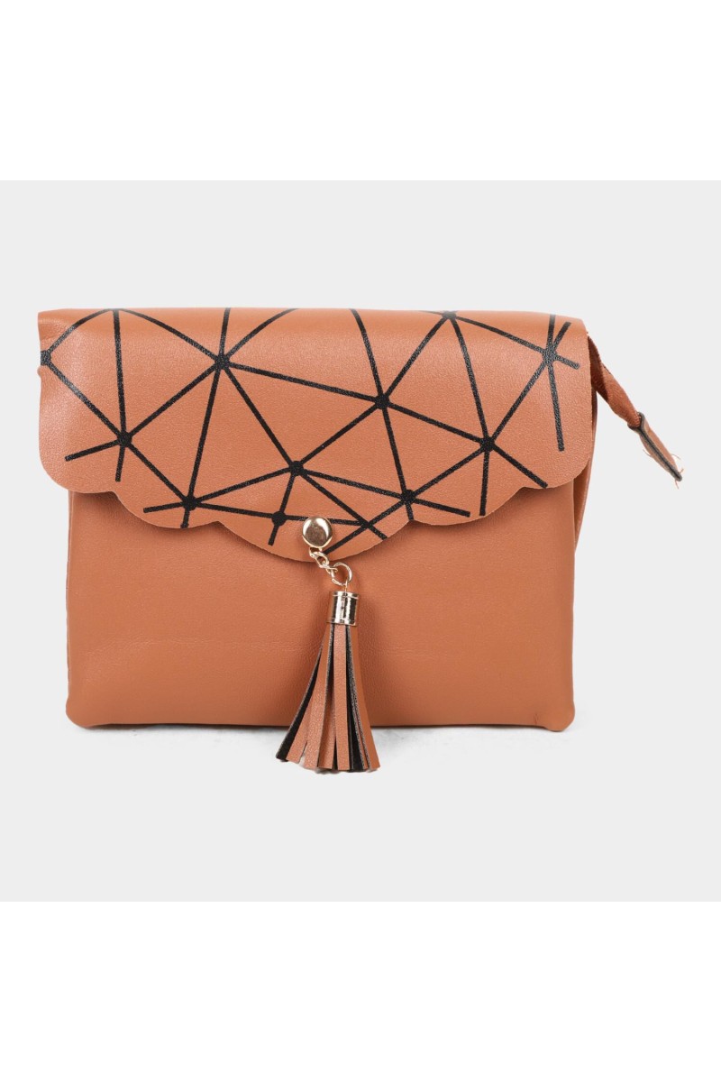 Lucky Charm                         Women's Tan Polyurethane Sling Bag