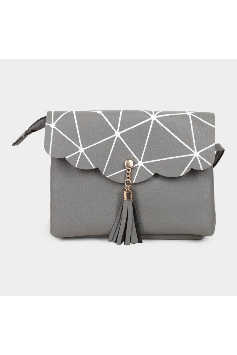 Lucky Charm                         Women's Grey Polyurethane Sling Bag