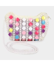 Lucky Charm                         Women's White Polyurethane Sling Bag