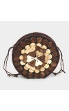 Lucky Charm                         Women's Brown Coconut Shell Sling Bag