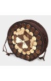 Lucky Charm                         Women's Brown Coconut Shell Sling Bag