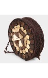 Lucky Charm                         Women's Brown Coconut Shell Sling Bag