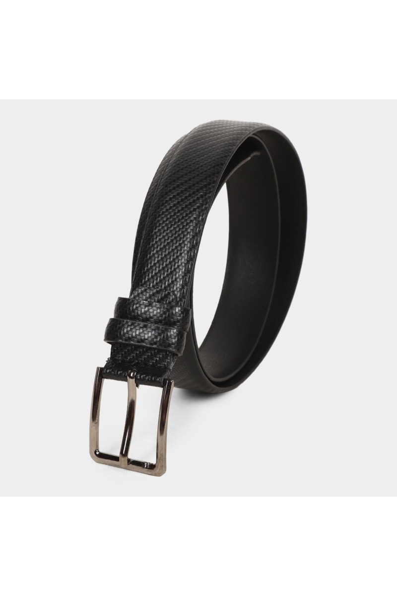 Black Tie                         Men's Black Polyurethane Formal Belt
