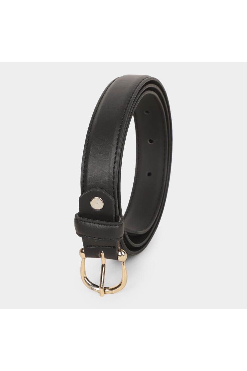 Lucky Charm                         Women's Black Polyurethane Belt