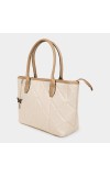 Lucky Charm                         Women's Beige Polyurethane Tote Bag