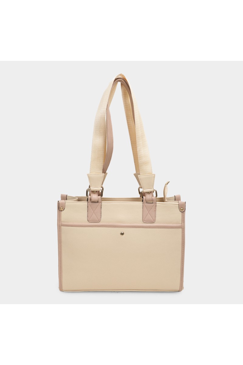 Lucky Charm                         Women's Beige Polyurethane Tote Bag