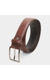 Black Tie                         Men's Brown Polyurethane Formal Belt