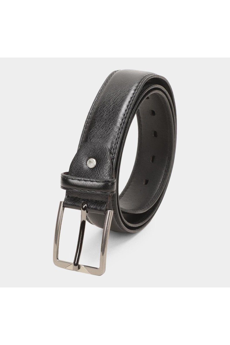 Black Tie                         Men's Black Polyurethane Formal Belt