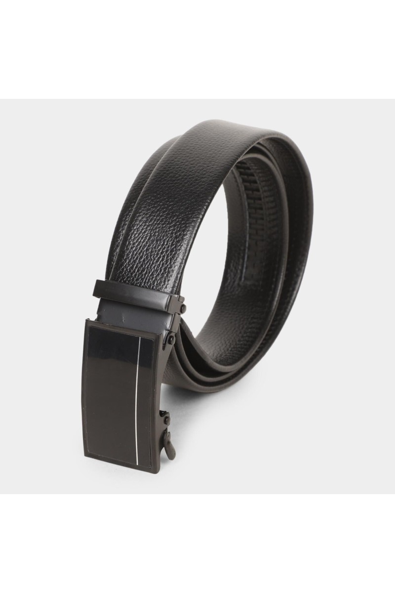 Black Tie                         Men's Black Polyurethane Formal Belt