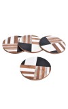 Wooden And Resin Geometric Coasters Set of 4 Kitchen Accessory