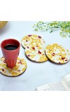 Wood And Resin Pastel Terrazzo Coasters In Set Of 4