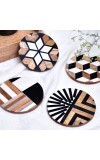 Handmade Black and Brown Round Resin Set of 4 Decorative Table Coasters