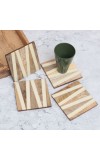 Modern Square Wooden Coasters for Decor - Pack of 4