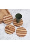 Finest Quality Brown Wooden Coasters - Pack of 4