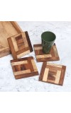 Handcrafted Modern Wooden Coasters for Decor - Pack of 4