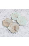 Modern Hexagon Shaped Wooden Coasters - Pack of 4