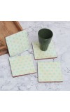 Beautiful Pattern Wooden Coasters for Decor - Pack of 4