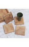 Premium Brown Square Wooden Coasters - Pack of 4