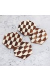 Hexagon Shaped Decorative Wooden Coasters - Pack of 4