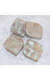 Antique Finish Handmade Wooden Coasters - Pack of 4