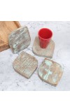Antique Finish Handmade Wooden Coasters - Pack of 4