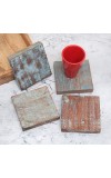 Vintage Style Handmade Wooden Coasters - Pack of 4