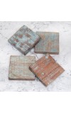 Vintage Style Handmade Wooden Coasters - Pack of 4