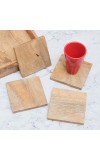 Square Shaped Decorative Wooden Coasters - Pack of 4
