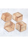 High-Quality Hexagon Shaped Wooden Coasters - Pack of 4
