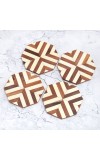 Circle Shaped Handmade Wooden Coasters - Pack of 4
