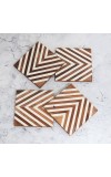 Modern Handcrafted Wooden Coasters - Pack of 4