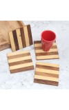Modern Handcrafted Premium Wooden Coasters - Pack of 4