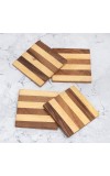 Modern Handcrafted Premium Wooden Coasters - Pack of 4