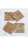 Stylish Brown Coloured Wooden Coasters - Pack of 4