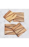 Square Shape Coasters Made of Wood - Pack of 4