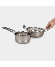 2 Pcs. Steel Cookware(1 Saucepan & 1 Kadahi)